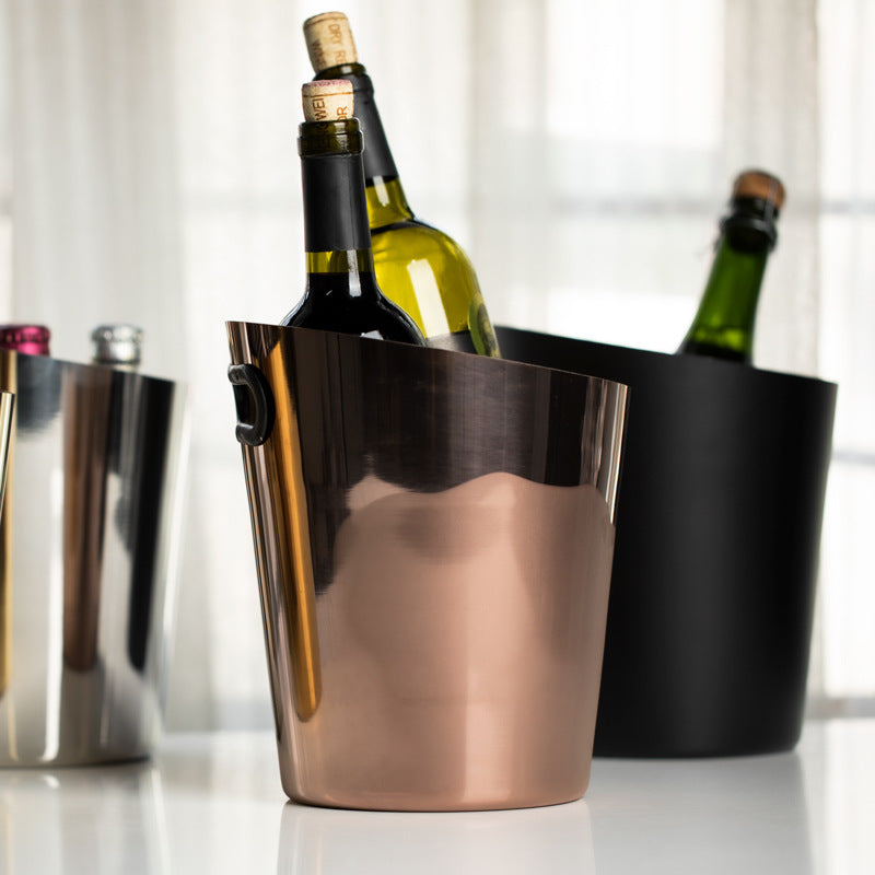 Inclined Stainless Steel Ice Bucket – Household Beer Bucket