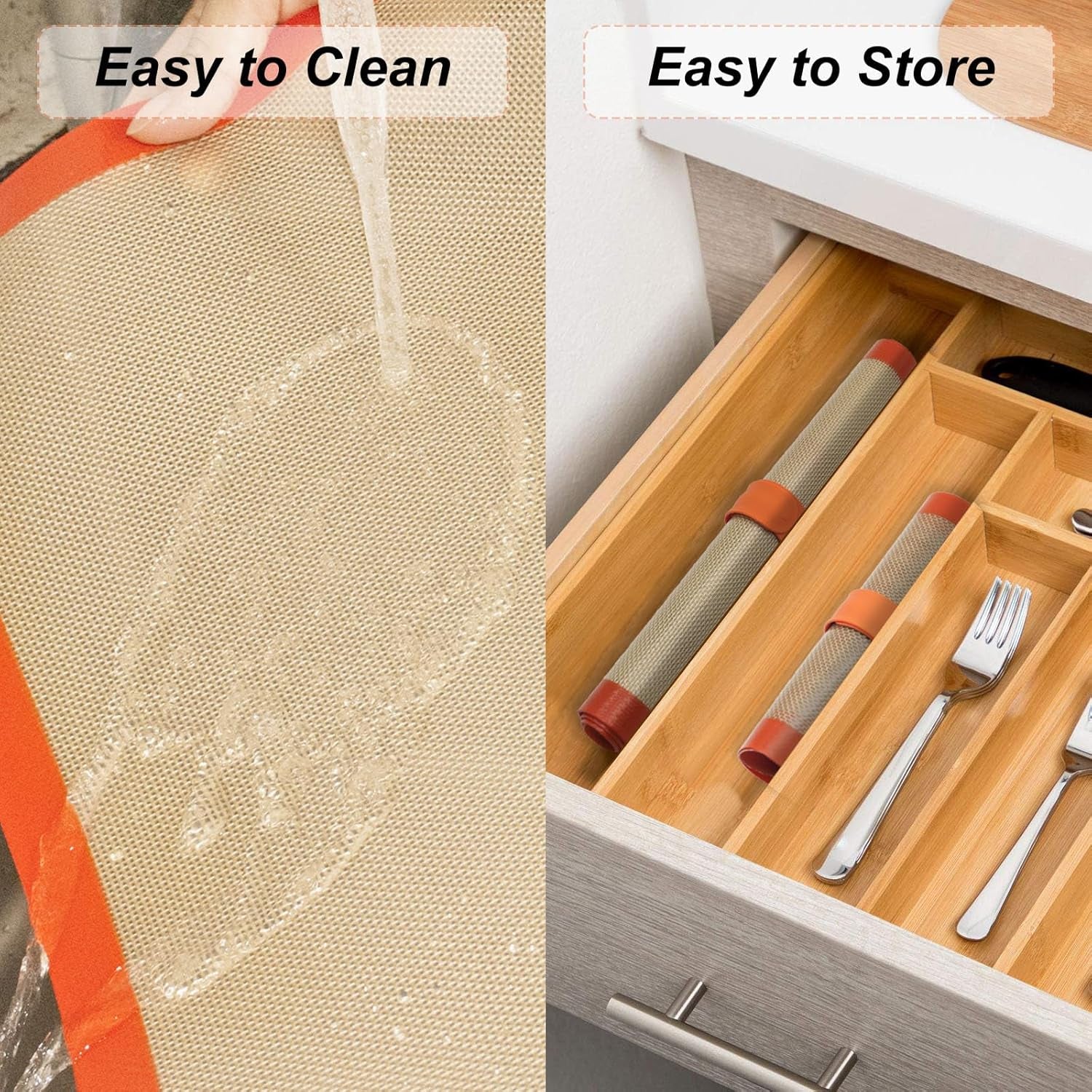 Quarter Sheet Silicone Baking Mat – 2 Pcs Non-Stick Reusable Cookie Sheets