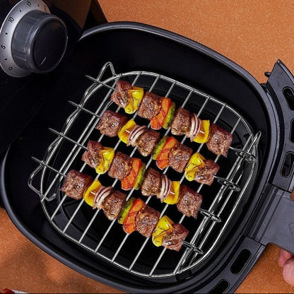 Air Fryer Grill Rack 430 Stainless Steel Double Layer Steamer