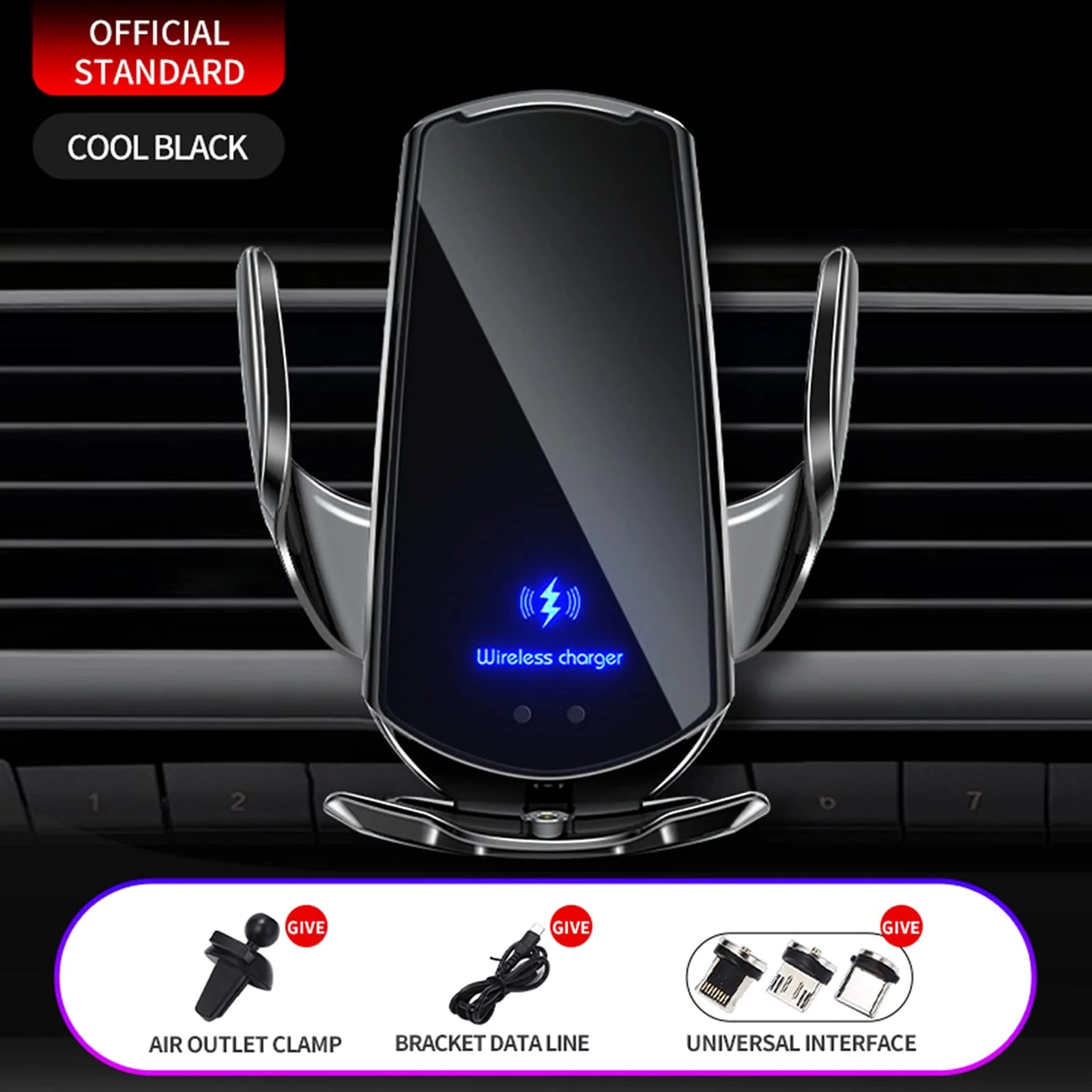 Car Mount Charger 15W Magnetic Wireless Car Charger, Fast Charging Air Vent Magn