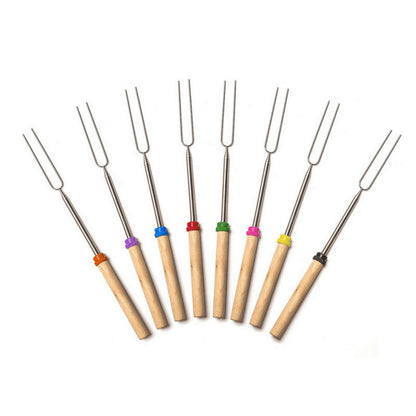 8-Color Stainless Steel Barbecue Fork
