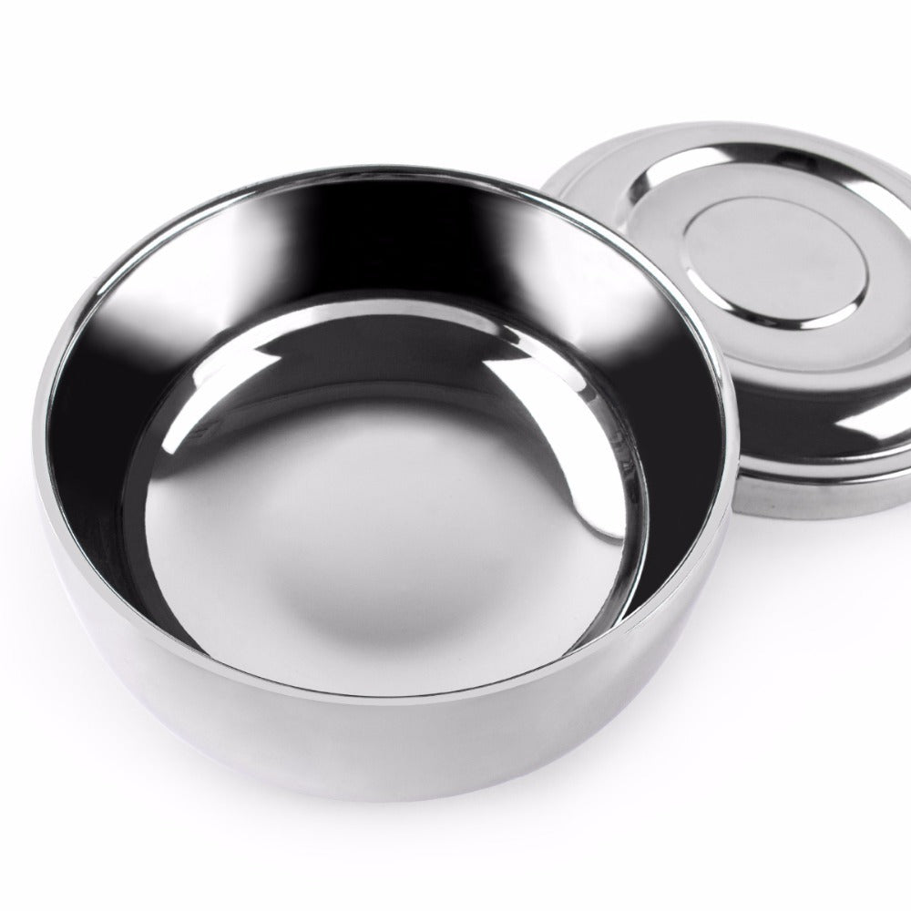 Stainless Steel Shaving Soap Bowl Shaving Brush Holder