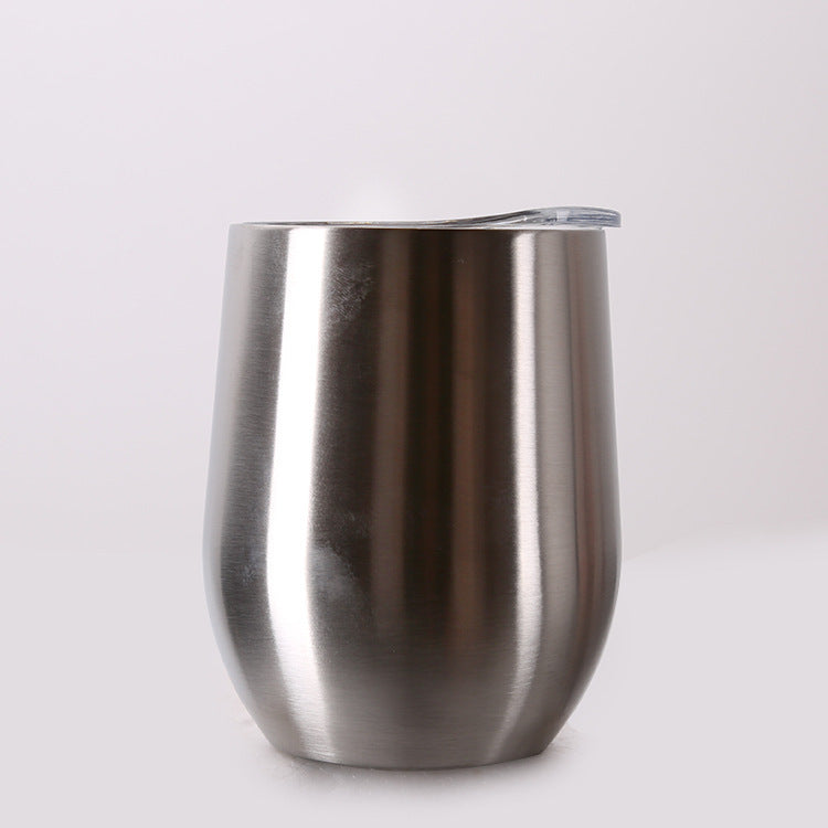 Double Stainless Steel Wine Glass – Big Belly Water Cup