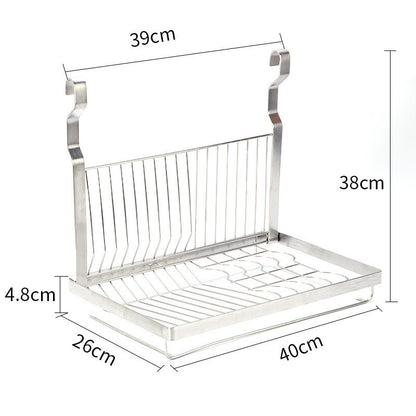 Stainless Steel Kitchen Organizer – Multifunction Dish Drying Rack & Wall-Mounted Storage Holder