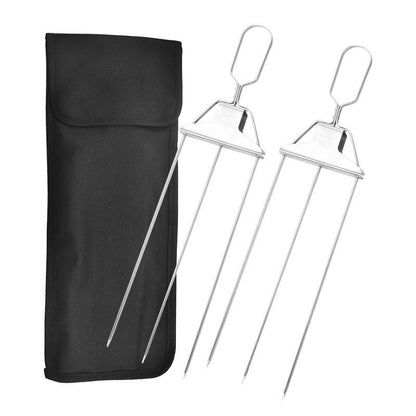 Household Stainless Steel Semi-automatic Barbecue Fork